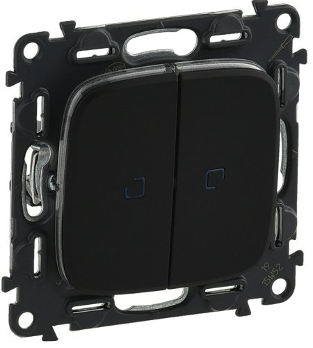 Переключатель с подсветкой без рамки Legrand Valena Allure 2-кл. проходной антрацит картинка